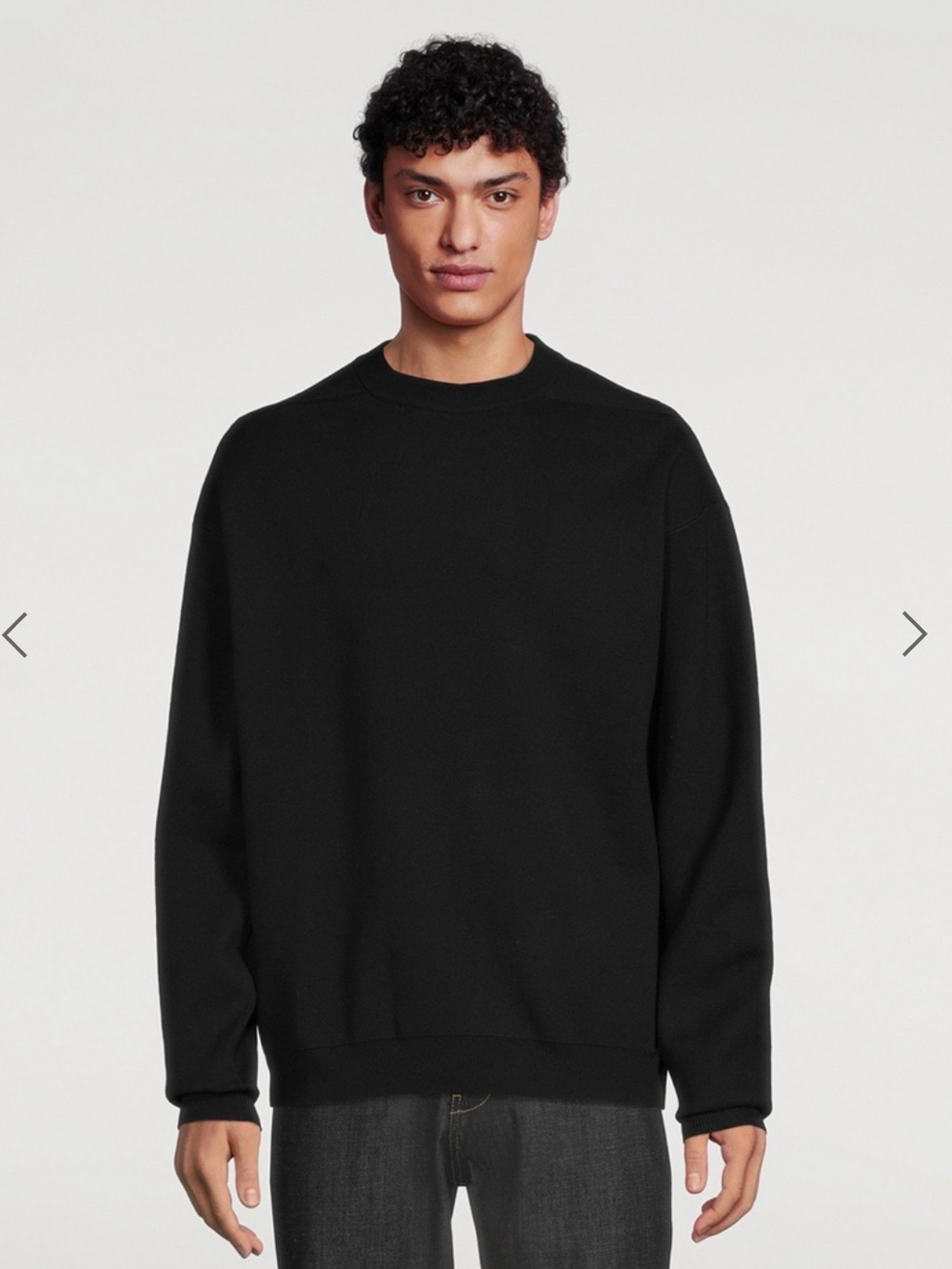 Studio Nicholson Hemyl Merino Wool Cotton Sweater Black XL